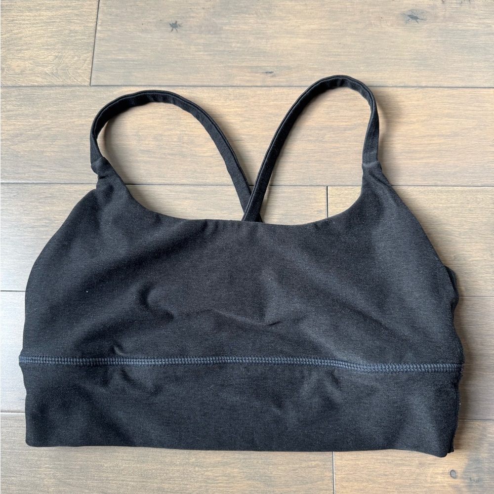 Vuori’s Womens Small Long Line Elevation Bra Black Heather Size Small